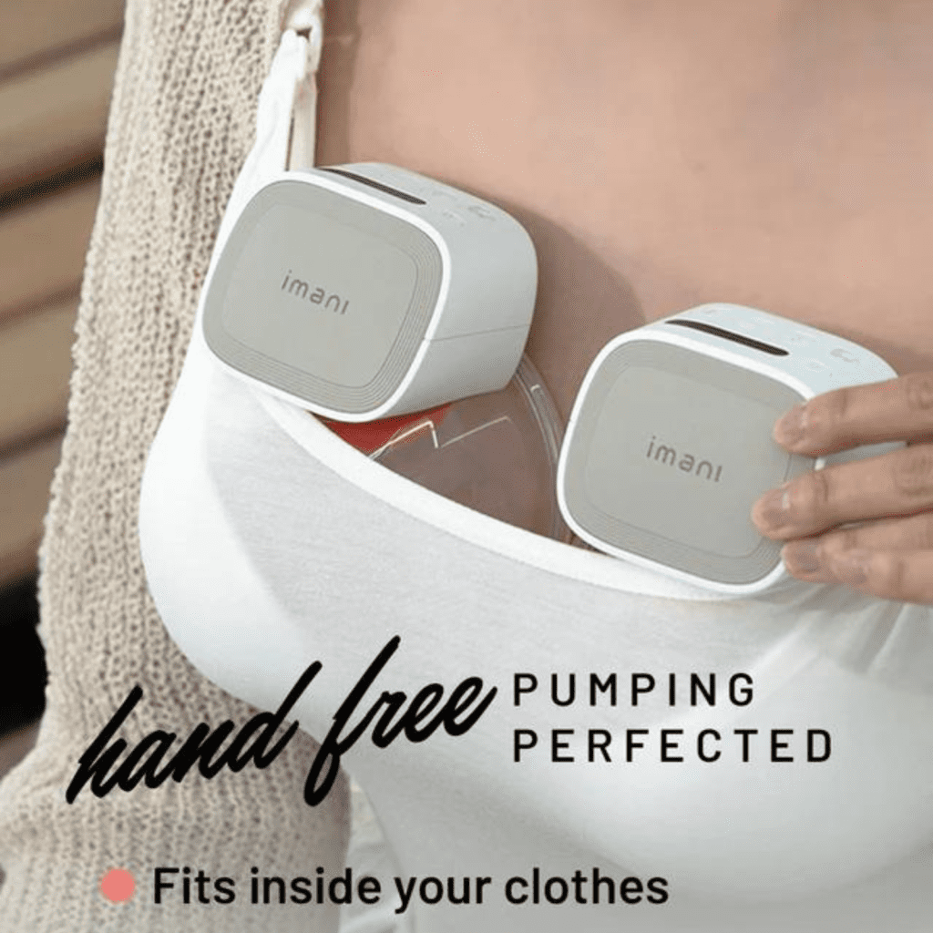 imani ibox 3-in-1 electric breast pump using inside bra